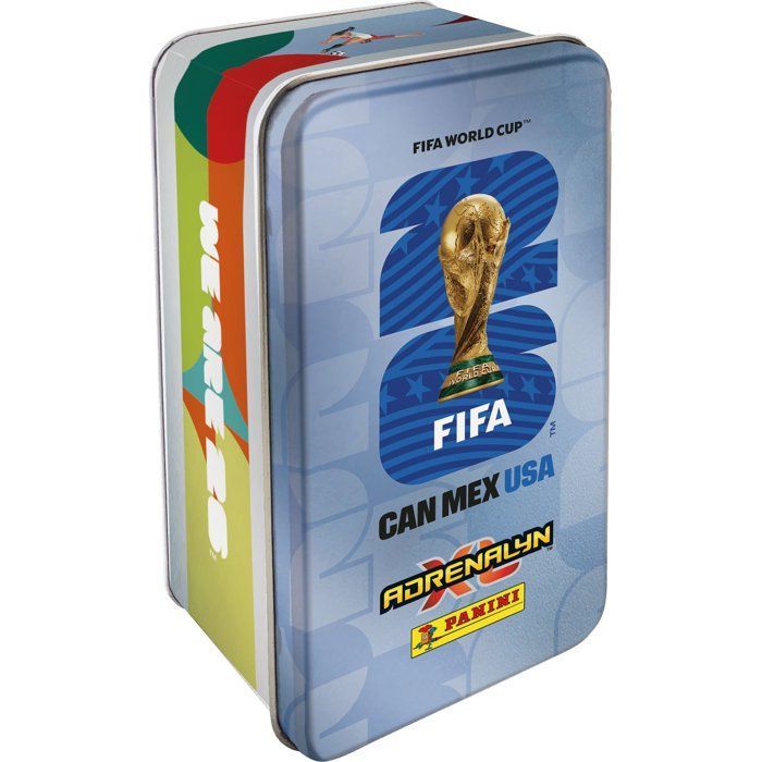 Boîte métal - PANINI - COUPE DU MONDE DE LA FIFA 26TM TCG - 8 pochettes - 64 cartes