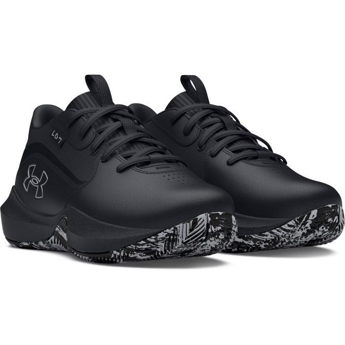 Tênis de Basquete Infantil - UNDER ARMOUR - Pré-Escolar Lockdown 7 - Preto - Quadra - Sola de EVA