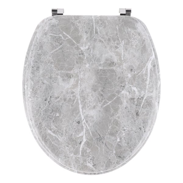 Deska sedesowa Marble Marmur Szary 44x37x5 cm Nowoczesna Owalna