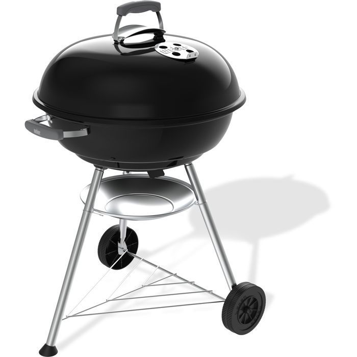 Barbacoa de carbón Weber Compact Kettle - Ø57 cm - Acero esmaltado - Ventilación - Para 9 comensales - Negra