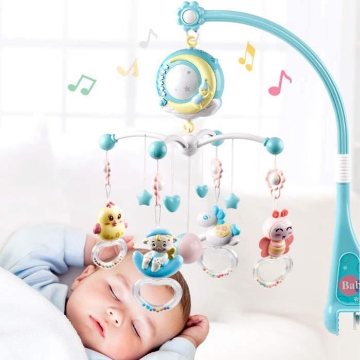 Móvil para cuna con música, luz nocturna, proyector y timbre - A679 - Azul