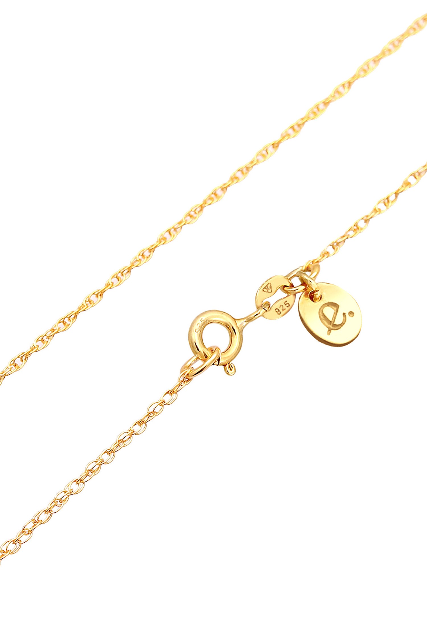 Elli PREMIUM Pendentif élégant pour dames avec quartz en 925/1000 argent massif plaqué or