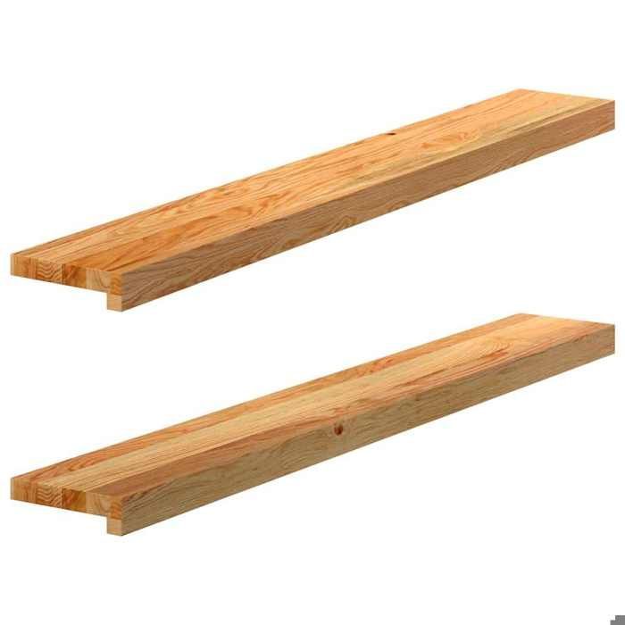 FAF-NEUF* Appuis de fenêtre/Meuble d'exposition 2 pcs - marron clair - bois de chêne massif JUIN91005069