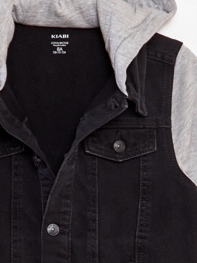 Chaqueta con capucha bicolor - GRIS