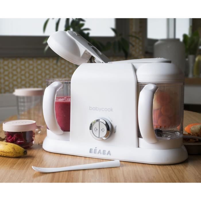 BEABA, Babycook Duo, robot da cucina 4 in 1 per la preparazione di pappe, capacità XXL, bianco