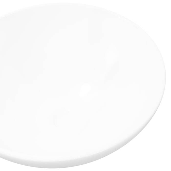 vidaXL Lavabo redondo de cerámica blanca para baño, inodoro, lavamanos, 141928