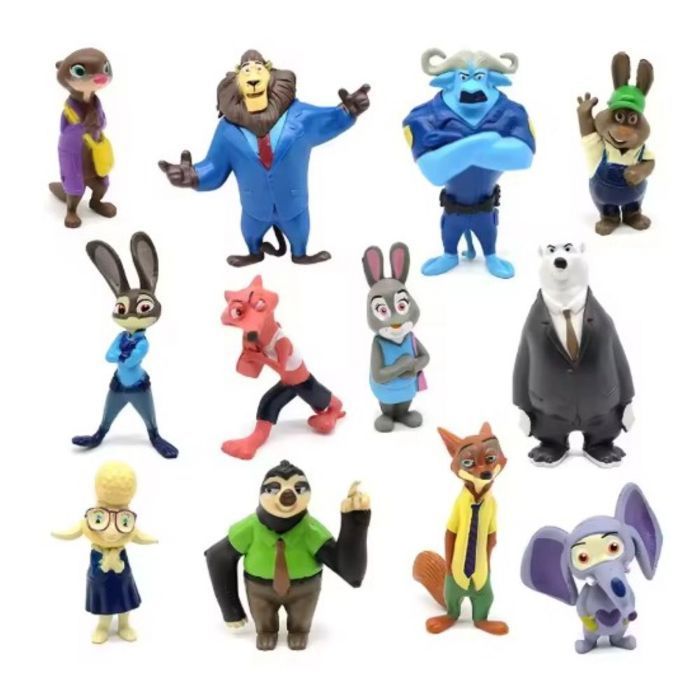 Set de 12 figuras de Zootopia – Personajes de la película – Mini figuras de animales – Colección y juego