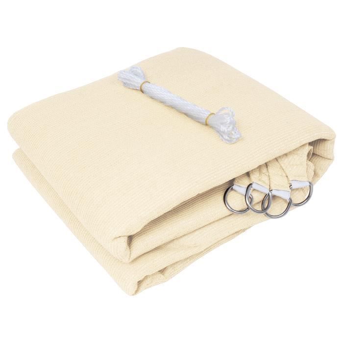 Voile d'ombrage rectangulaire WOLTU en HDPE 4x5m crème avec protection UV pour jardin-terrasse