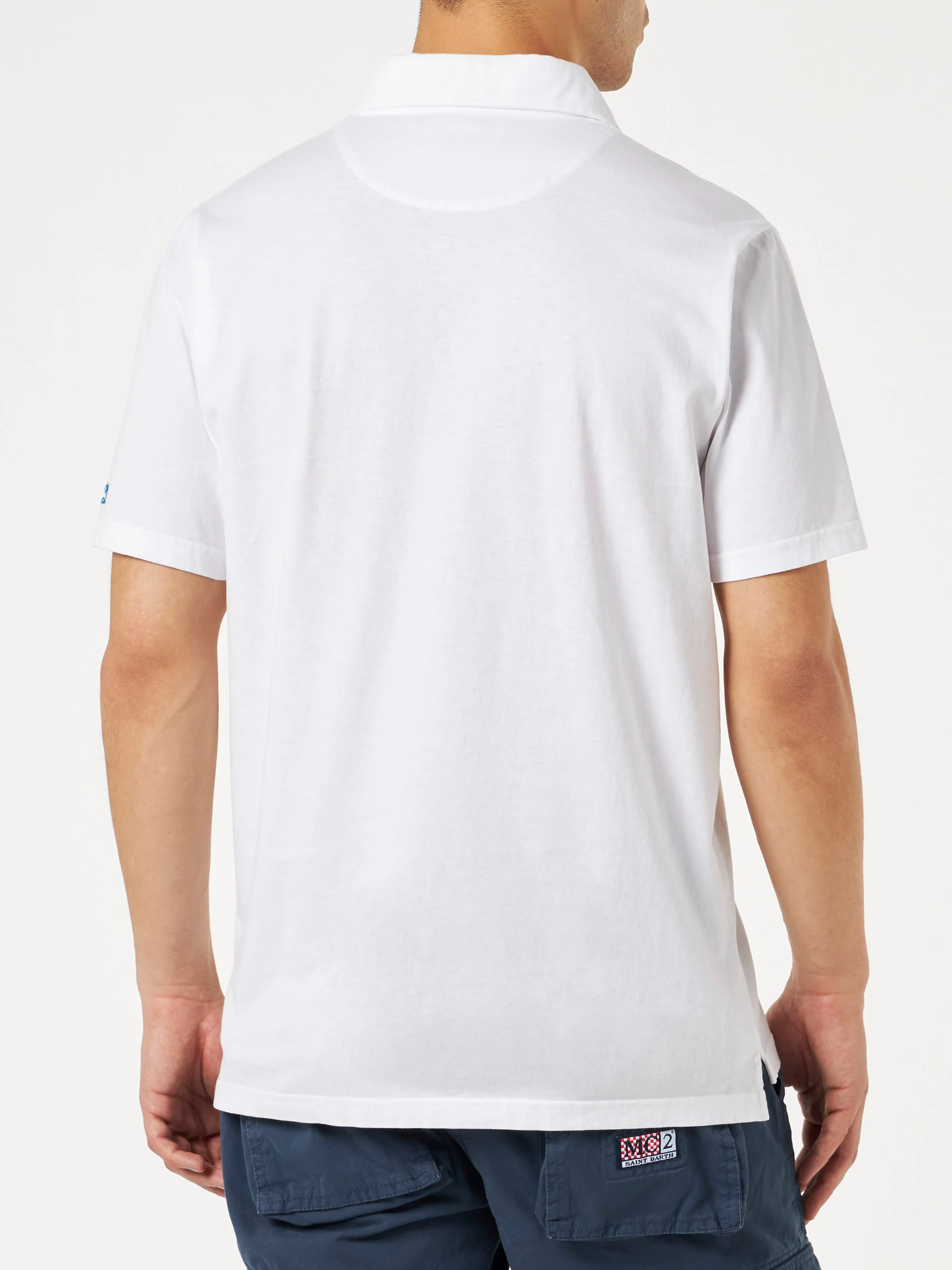 Herenpolo van wit katoenjersey