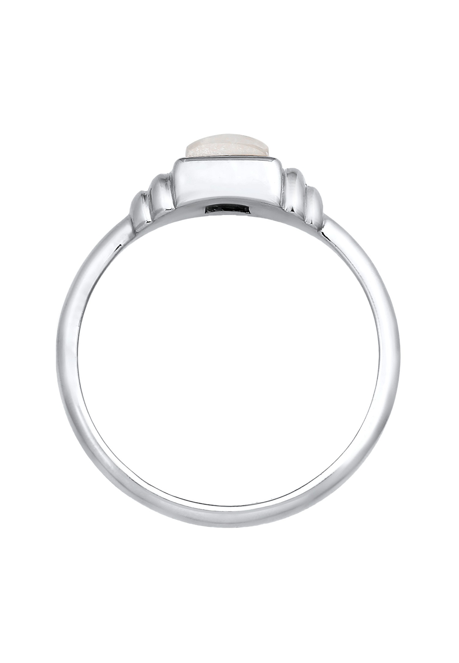 Elli PREMIUM Elli PREMIUM Bague Femmes Carré Vintage avec Pierre de lune en argent sterling 925 plaqué or