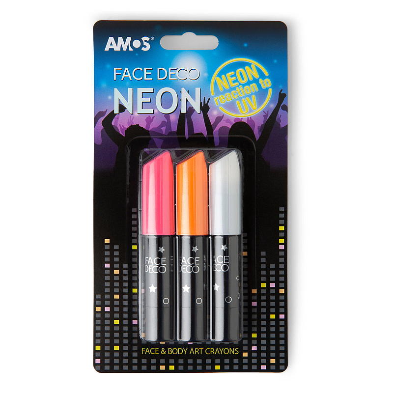 Ansigtsmakeup 3-pak Neon