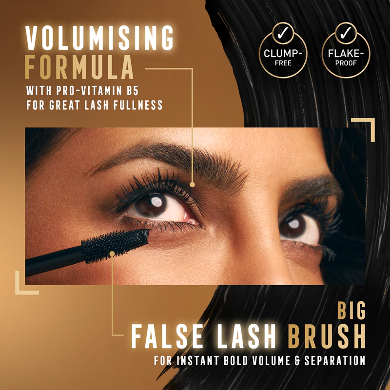 Máscara Max Factor False Lash Effect que adiciona volume e separa os cílios.