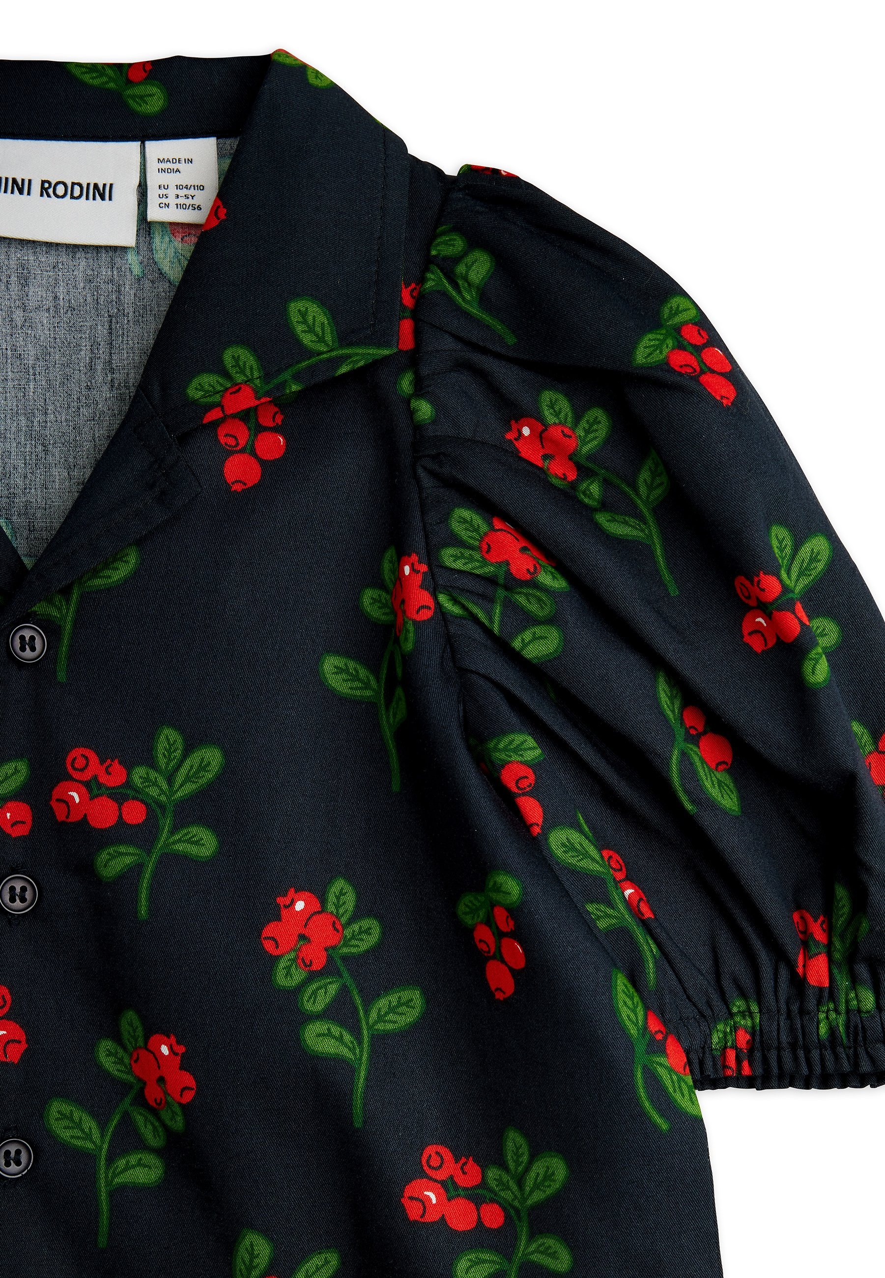 Mini Rodini LINGORBESSEN BLOUSE - Blouse met knoopsluiting - zwart