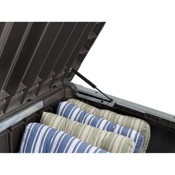 Keter 'Rockwood Deck' garden storage box, dark brown, 155 x 72.4 cm