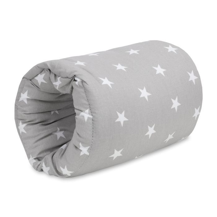 Stillarmband/Stillkissen 26 cm x 16 cm – Kleines graues Stillkissen mit weißen Sternen – BAUMWOLLE