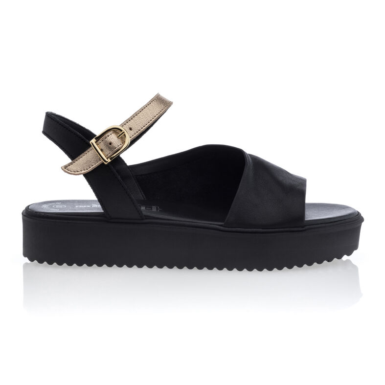Zwarte sandalen/open teenschoenen voor dames