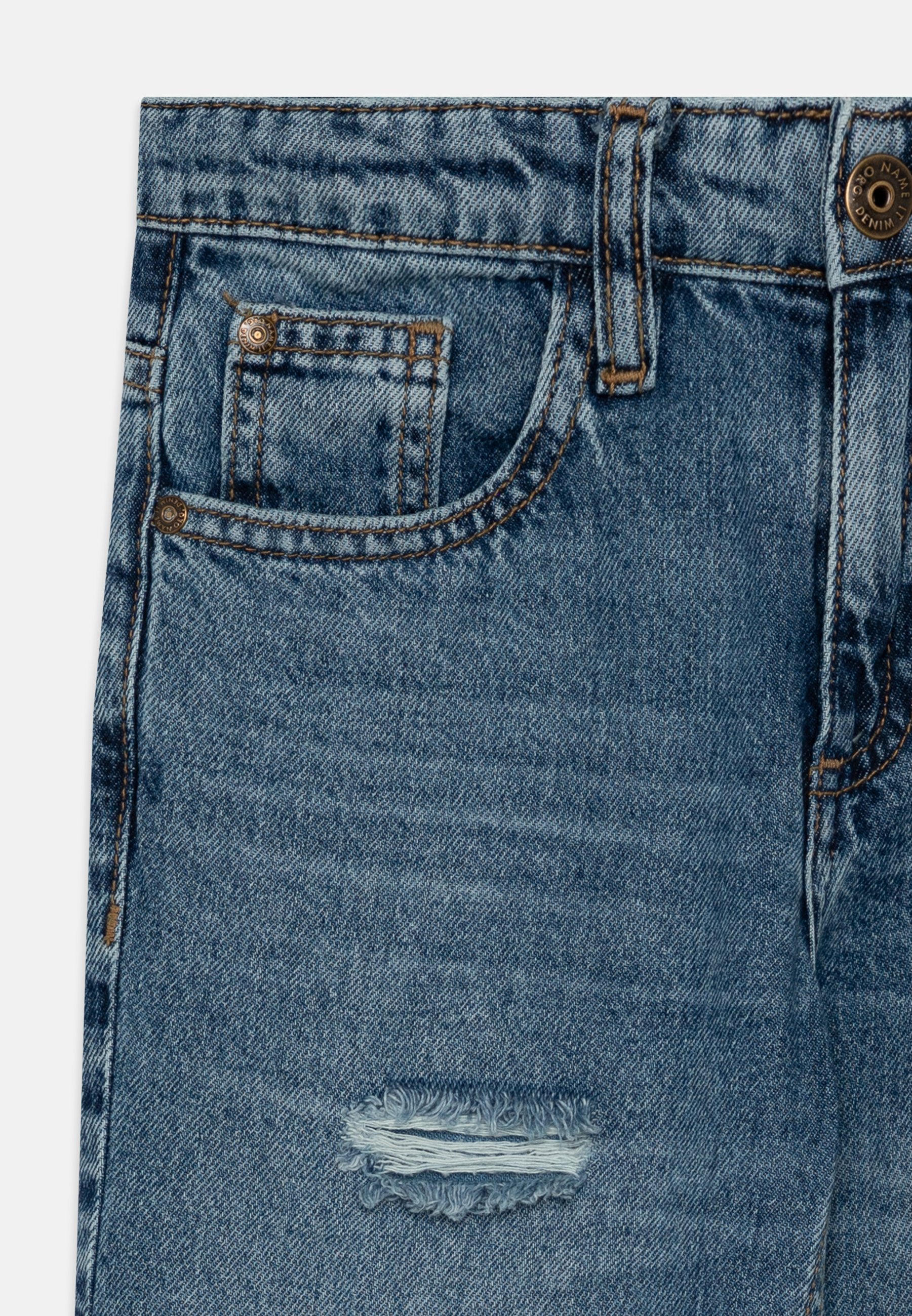 Noem het NKMSILAS - Relaxed fit jeans - donkerblauwe denim