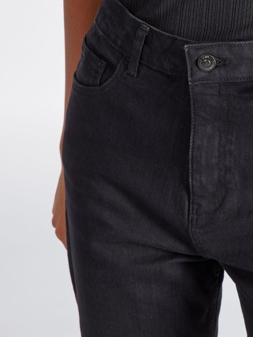 Calça jeans cintura alta regular - tamanho 34L - PRETA