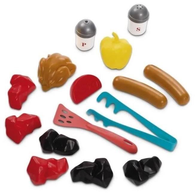 Ecoiffier Toys - Charcoal Barbecue + 16 Accessories - Children's Garden Tools - Made in France