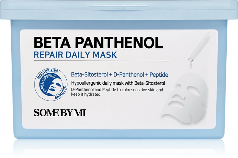 Upokojujúca plátenná maska Some By Mi Beta Panthenol Repair Daily Mask, veľké balenie