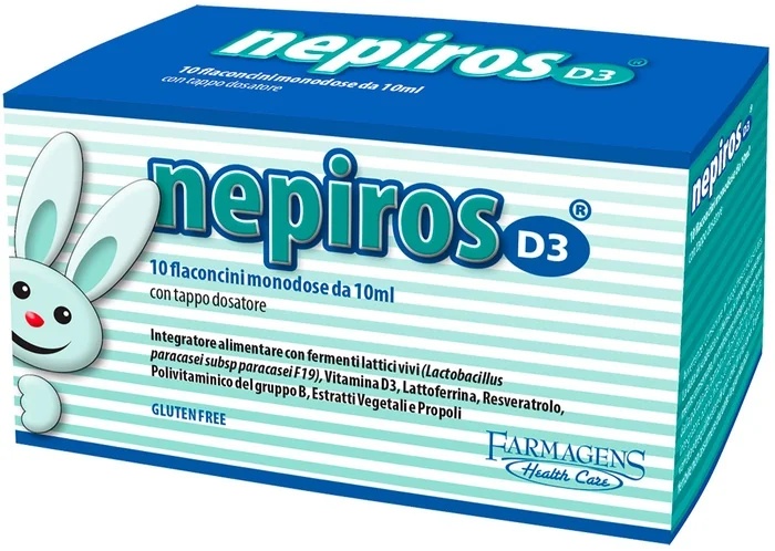 NEPIROS Nepiros D3 levend gefermenteerd melkvoedingssupplement voor kinderen 10 flessen