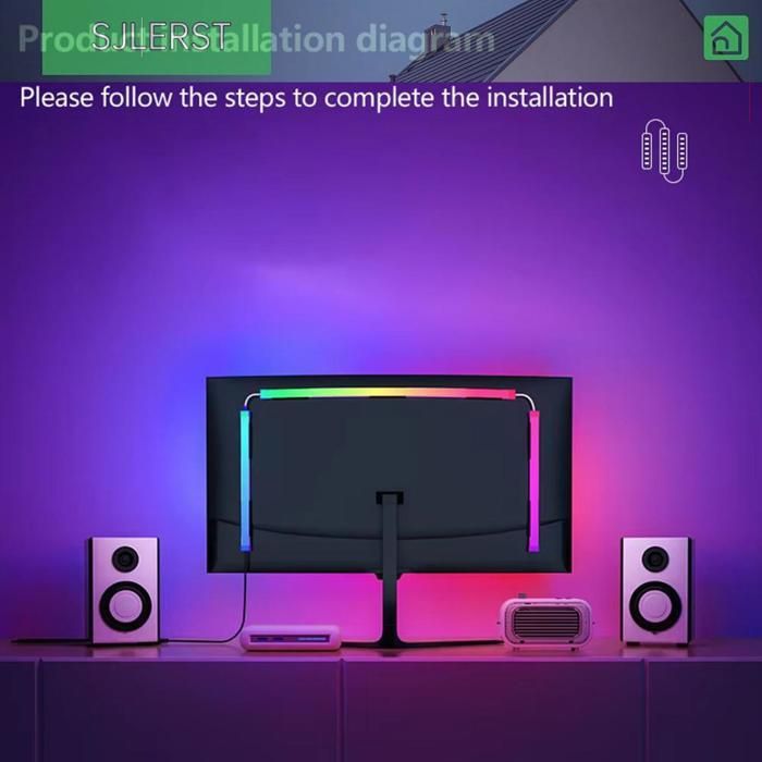 sjlerst Bande lumineuse d'ordinateur Breflights LED du Moniteur, Bande Lumineuse de Synchronisation D'écran video videoprojecteur