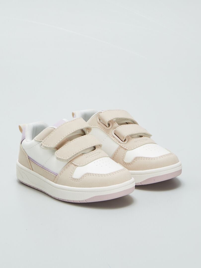 Sneakers met klittenbandsluiting - WIT