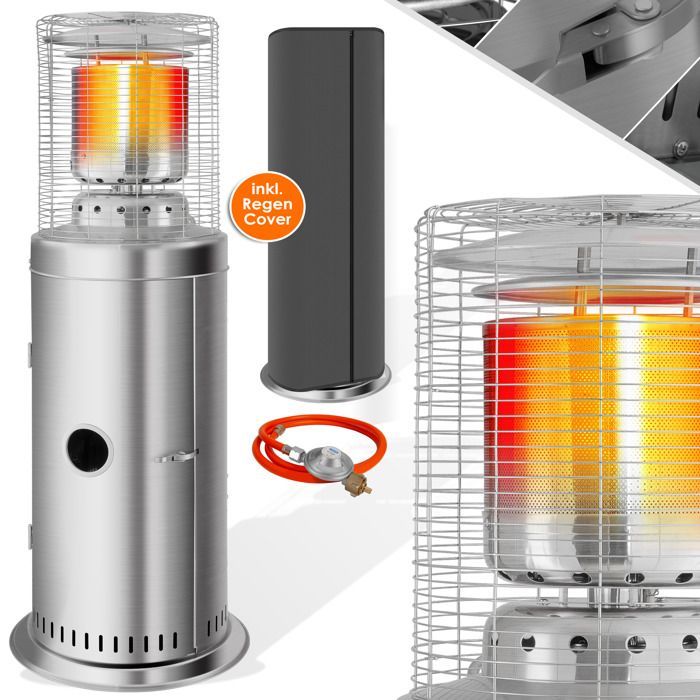 Buitenradiator - KESSER - Maximaal vermogen 12,5 kW - Piëzo-elektrische ontsteking - Hoogte 143 cm