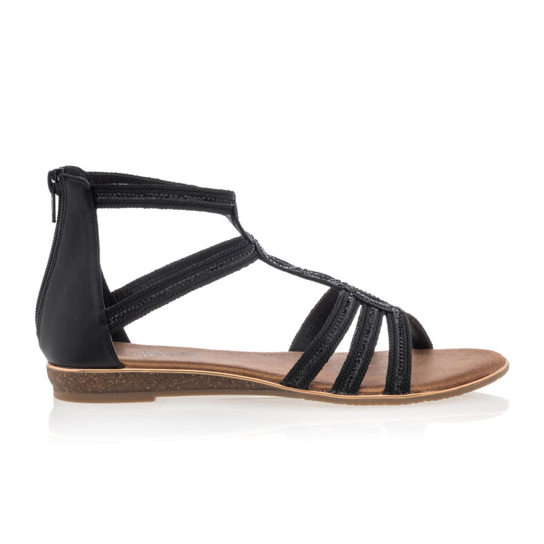 Svarte sandaler / sko med åpen tå til dame