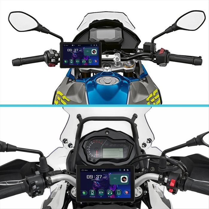 Monitor portátil Android de 7 pulgadas con GPS para motocicleta, resistente al agua, compatible con CarPlay e inalámbrico.