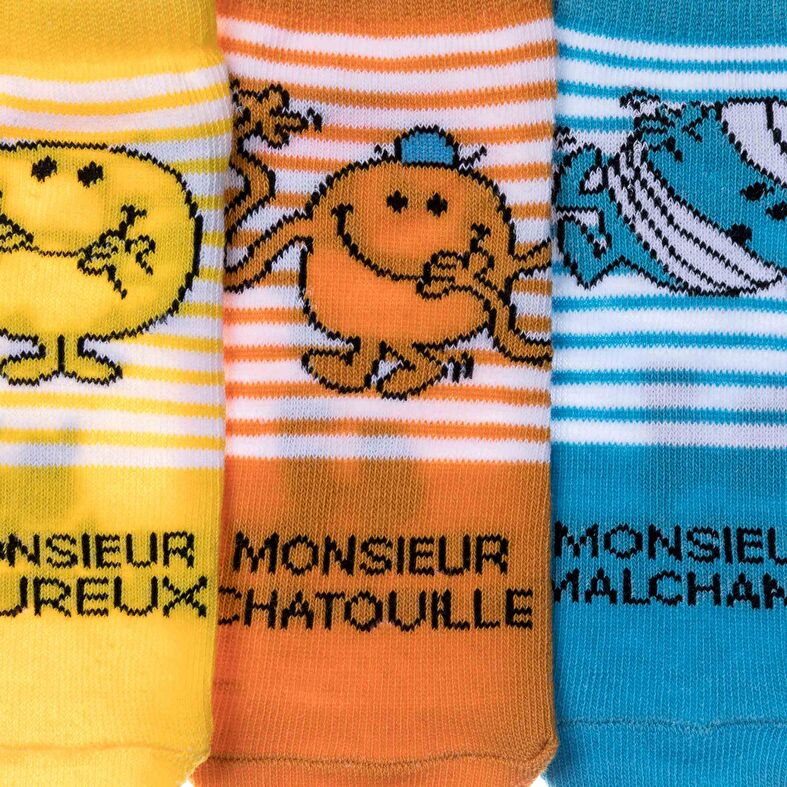 Mr. Men ja Little Miss oranssit poikien sukat - 3 kpl pakkaus