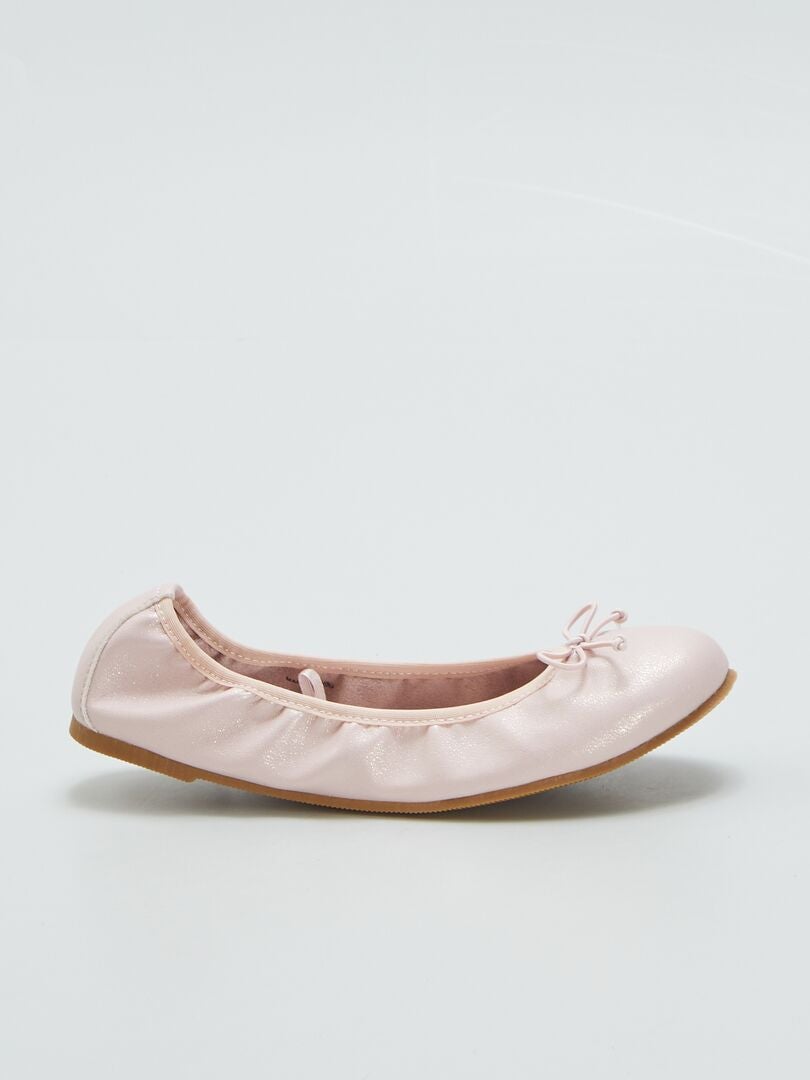 Ballerina's met strik met patroon - ROZE