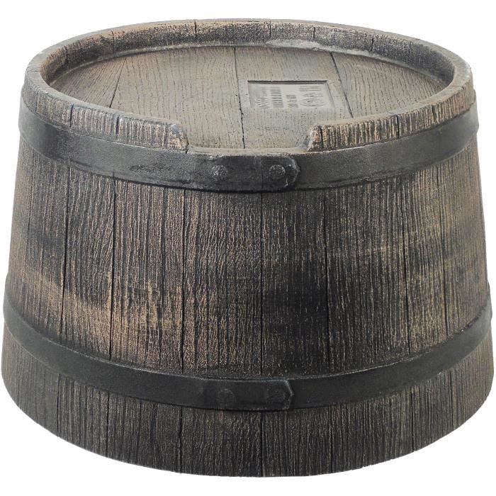 Base for barrel-shaped water collector - NATURE - 50 liters - Brown rotomolded PE