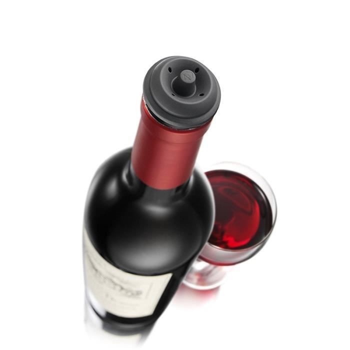 4 Tapones de botella con bomba de vacío para vino tinto, selladores de vino al vacío