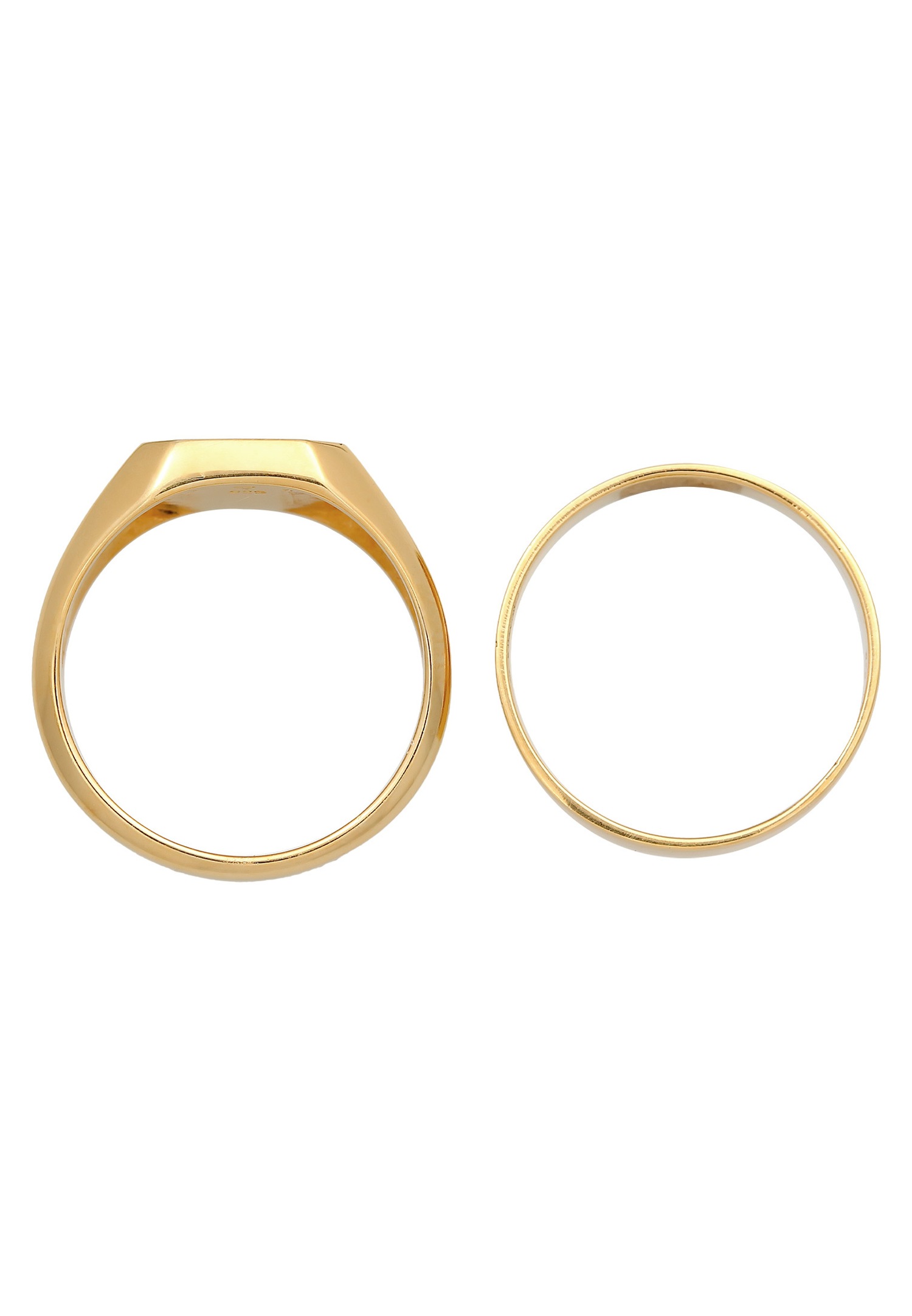 KUZZOI Hommes Sceau Bande angulaire Set de 2 avec émail en Argent Sterling 925