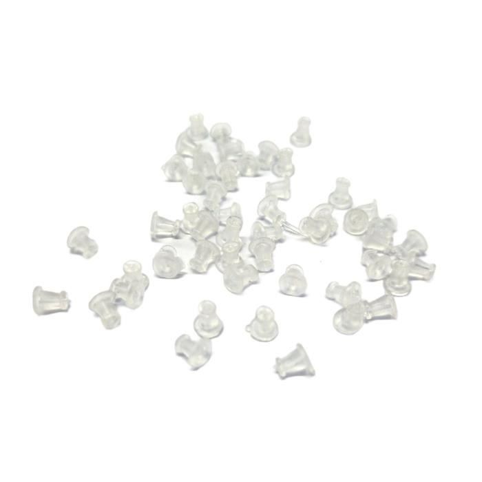 Femoir boucle d'oreille poussoir tube 5 x 5 mm (50 pièces) Transparent
