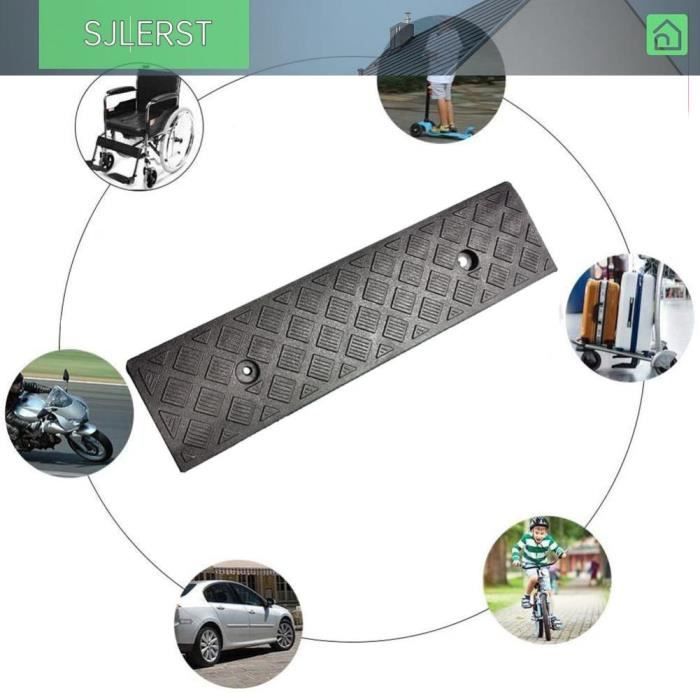 sjlerst Rampe de seuil de voiture automatique Rampe De Seuil De Voiture En Plastique Portable 50x13x3 Augmente auto selle À coups
