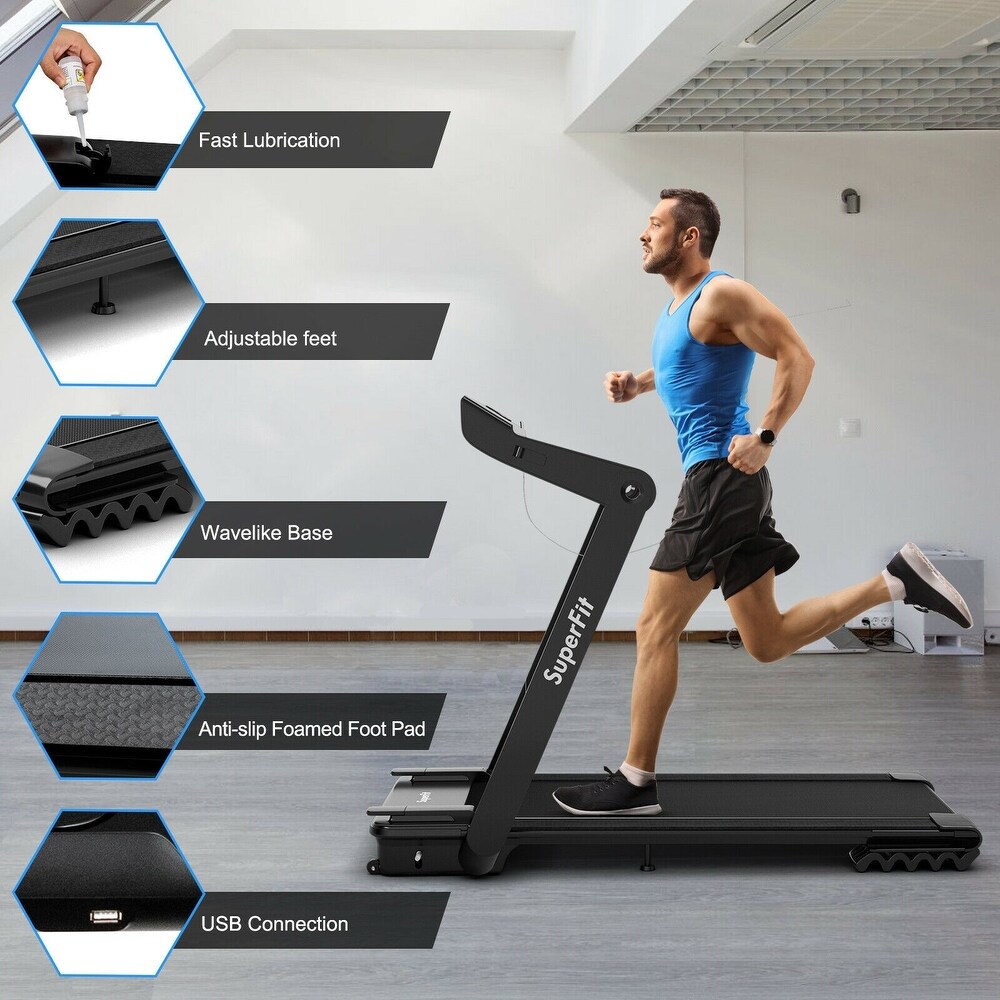 4,0 PS Klappbares elektrisches Laufband mit Lautsprecher und LED-Anzeige – 57,5 x 31 x 43,5 (L x B x H)