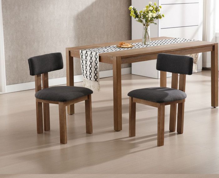 Sedie da pranzo Chairus, set da 2, sedie da pranzo in legno, sedie da cucina per soggiorno e sala da pranzo, colore lino, grigio