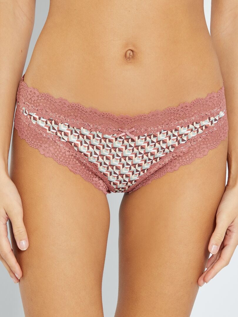 Set van 2 microvezel stringtjes - ROZE