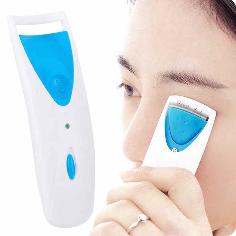 Recourbe-cils électrique chauffant avec carte pour cils, permanente de cils longue durée, outil de maquillage pour les cils
