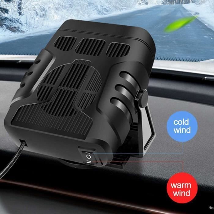 12V - 24V Chauffage de Voiture, 2 en 1 Chauffage de Voiture Portable, dégivreur de Voiture à Chauffage Rapide,360 ° Rotatif,dég A78
