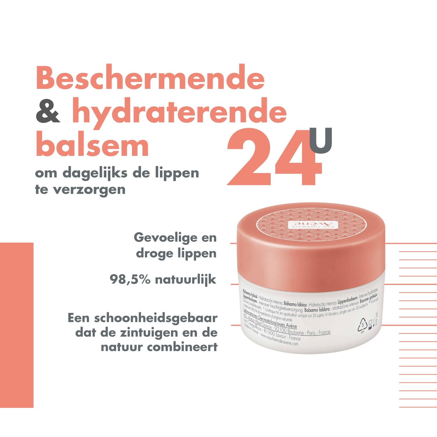 „Avène Cold Cream“ lūpų balzamas „Lūpų sviestas“, 24 valandų intensyvus drėkinimas, 10 ml