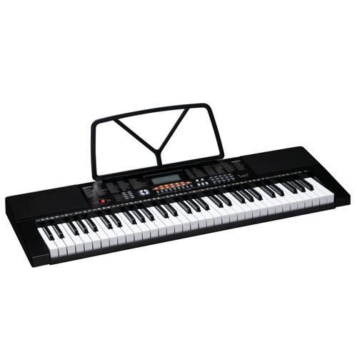 Piano eléctrico digital de 61 teclas con micrófono, teclado con pantalla LCD, 300 ritmos y 300 sonidos.