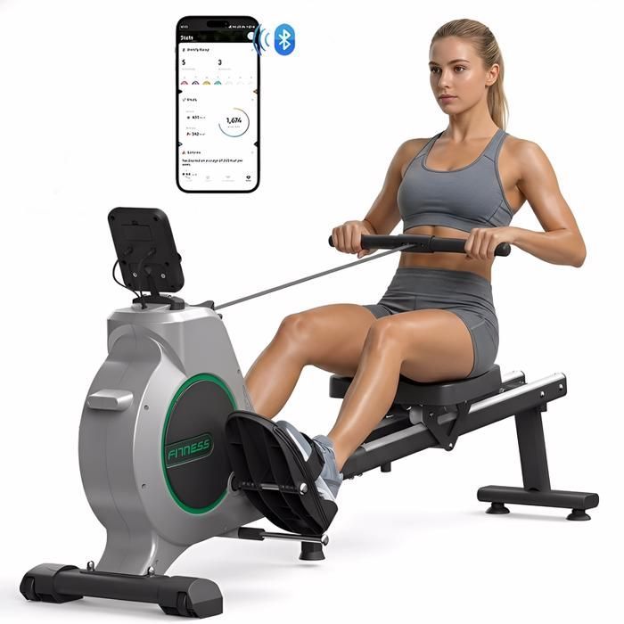 Magnetic Rowing Machine - 16 Resistance Levels - 160kg Capacity - LCD Screen - Kinomap Compatible - Robust and Stable - Quiet