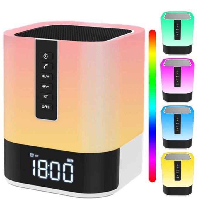 Caixa de Som Bluetooth - Iluminada - Luz Noturna - 48 Cores - Reprodutor de MP3 - Função Mãos-Livres
