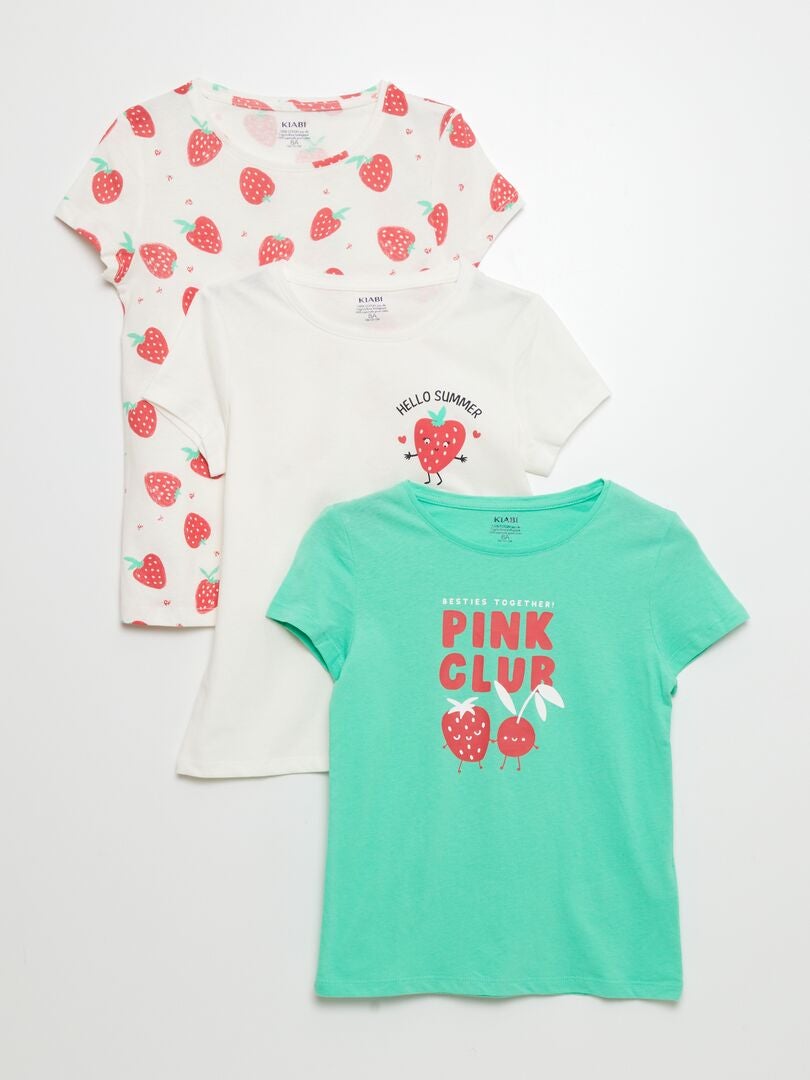 Set van 3 bedrukte T-shirts - WIT
