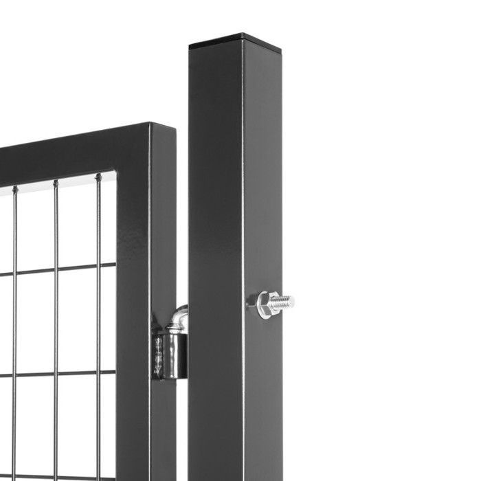 Galvanized steel mesh gate, 100 x 50 mm mesh, 1m wide x 1.75m high, anthracite grey