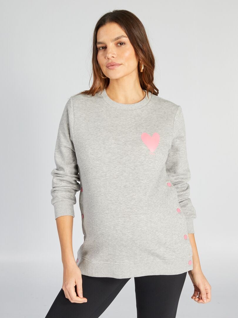 Zwangerschaps- en borstvoedingssweatshirt - GRIJS