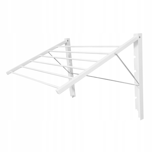 Suszarka ścienna łazienkowa 80 cm biała metalowa naścienna